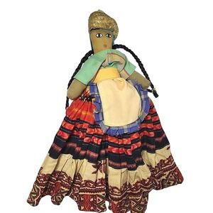 Vintage 1960s Folk Art Rag Doll Jamaican‎ Carribean Handmade Collectible Ethnic